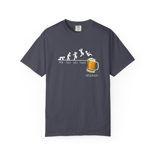 Funny Friday Beer Shirt | Monday to Friday Stick Figure Tee | Comfort Colors