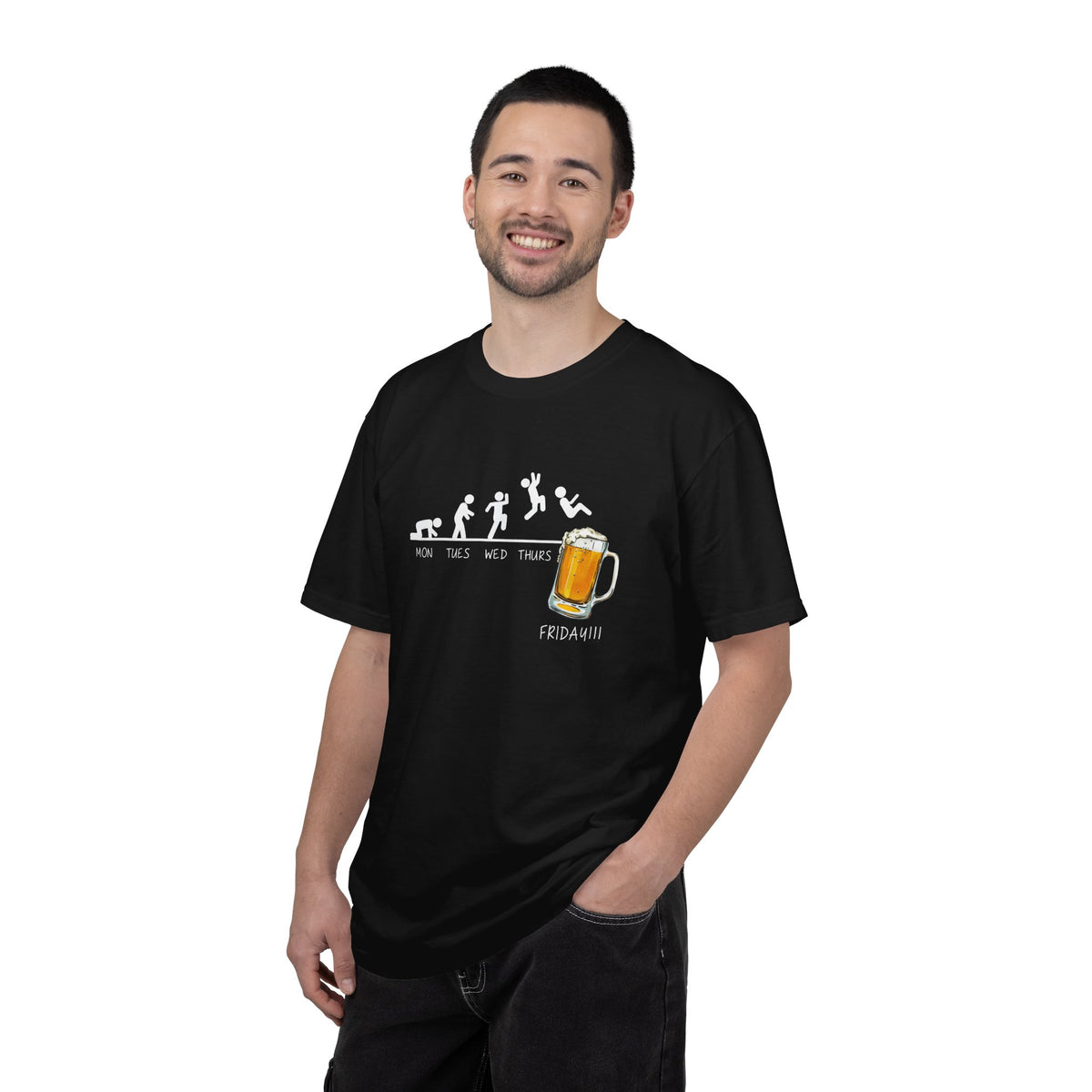 Funny Friday Beer Shirt | Monday to Friday Stick Figure Tee | Comfort Colors